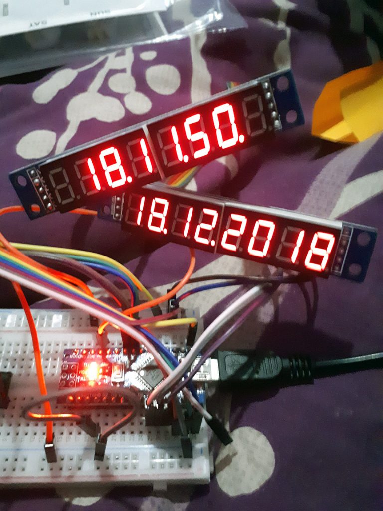 MAX7219 LED Clock with Arduino Nano – Accessible Pixel
